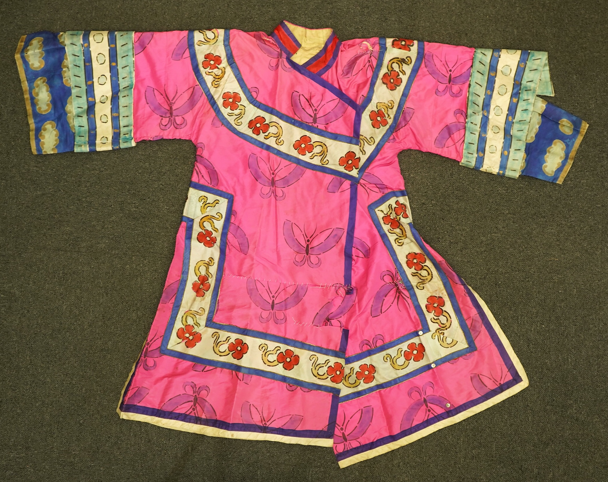Alexandre Nickolaevich Benois (Russian/French, 1870-1960), Costume designed for Diaghilev's Ballet Russes - Le Rossignol - Chinese Woman, painted silk jacket, 106cm long